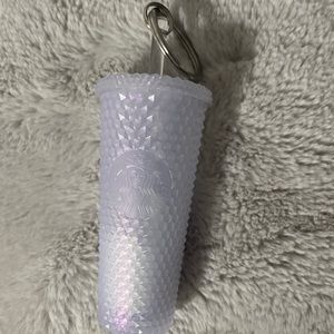 Starbucks Rare Icy White Studded Key Chain